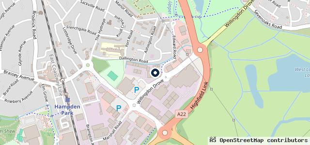 Map showing the location of Peugeot Yeomans Eastbourne