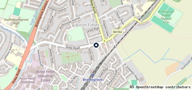 Map showing the location of Baldwins Garage