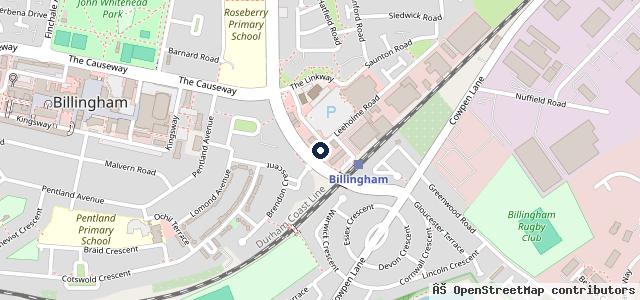 Map showing the location of Billingham MOT Centre Ltd
