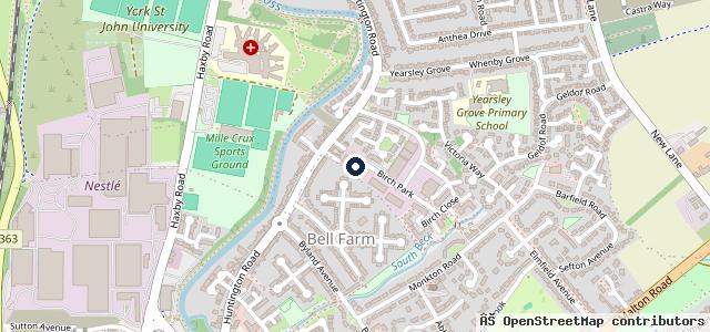 Map showing the location of Birch Park Vehicle Test Centre