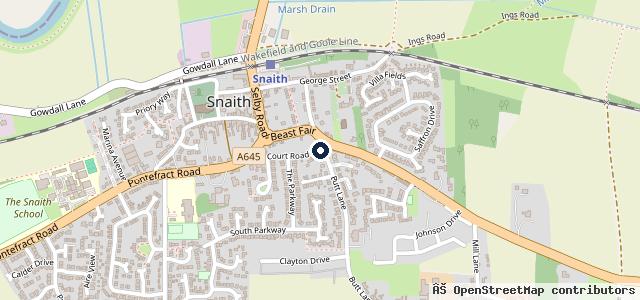 Map showing the location of Central Garage (Snaith)