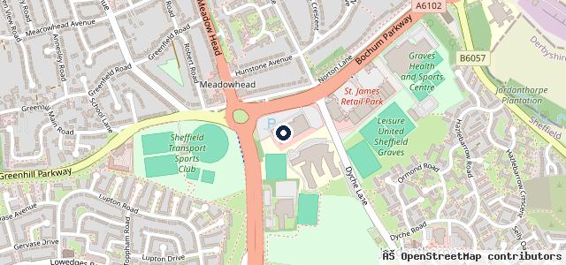 Map showing the location of JCT600 Audi Sheffield