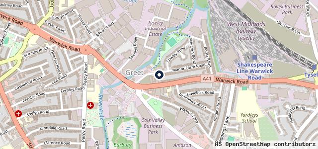 Map showing the location of P&V Motors ltd