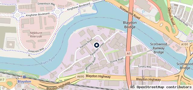 Map showing the location of Tyneside MOT and Service Centre