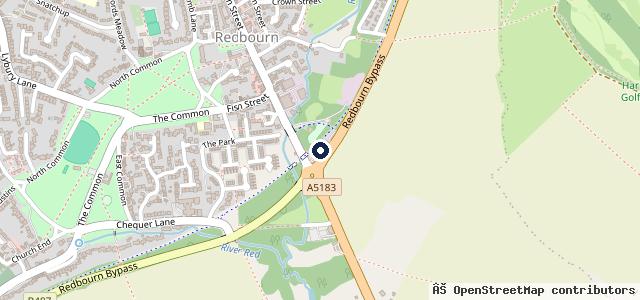 Map showing the location of Redbourn MOT Centre