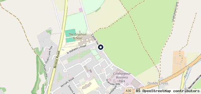 Map showing the location of Sherborne Garage