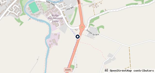 Map showing the location of St Thomas Cross Garage