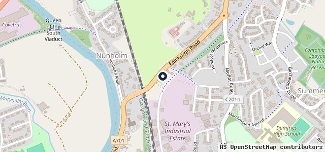 Map showing the location of Bridge End Garage