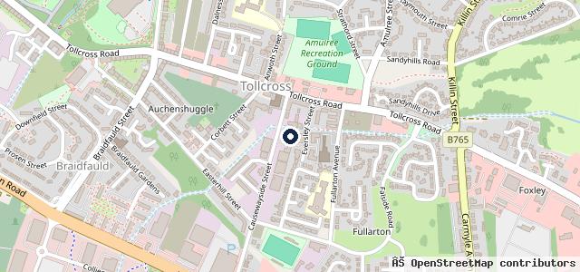 Map showing the location of Tollcross Tyre & MOT Centre