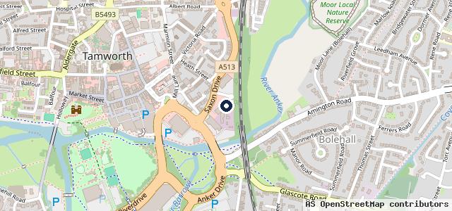 Map showing the location of Johnsons Ford Tamworth