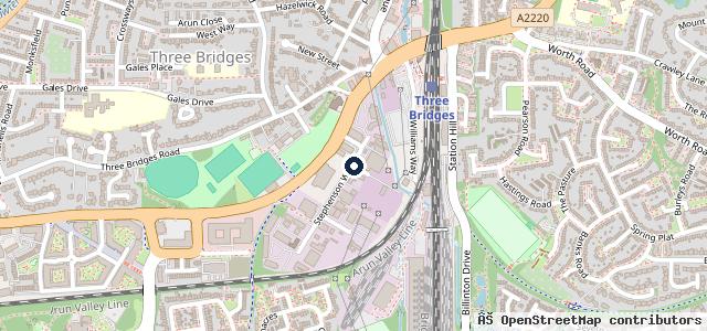 Map showing the location of Vines of Gatwick BMW