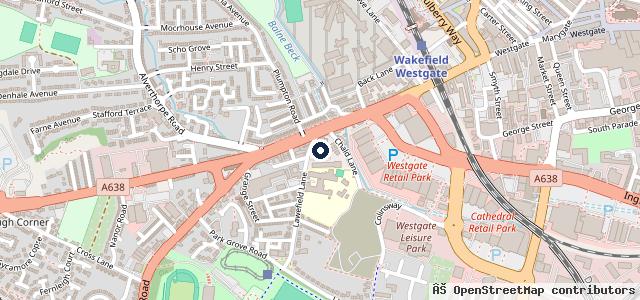 Map showing the location of Wakefield MOT Centre limited
