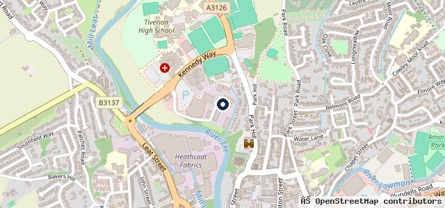 Map showing the location of West Exe Motors