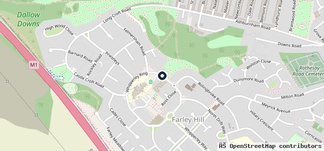 Map showing the location of Whipperley Ring Service Station