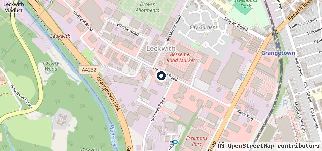 Map showing the location of White Dove Cardiff