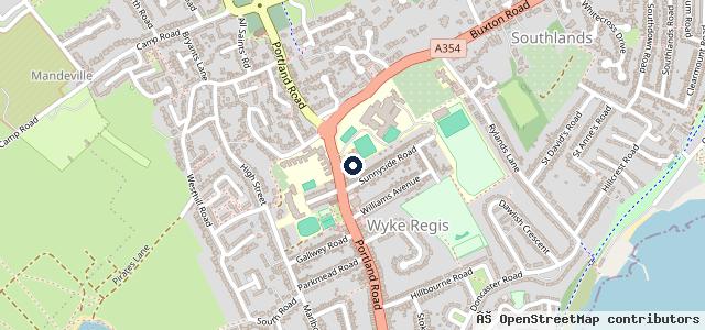 Map showing the location of Wyke Regis Health Centre