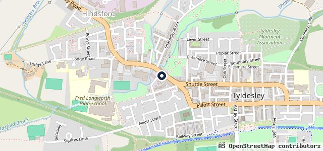 Map showing the location of Formula One Autocentres - Tyldesley