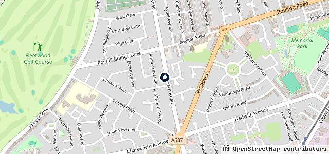 Map showing the location of Beach Road Garage