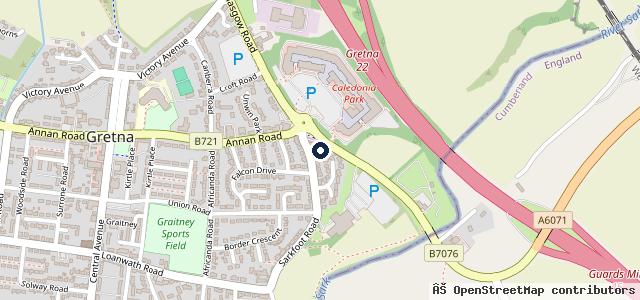 Map showing the location of Crossways Garage