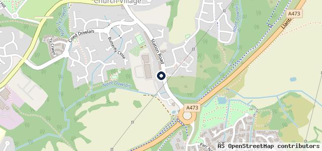 Map showing the location of Duffryn Garage