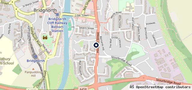 Map showing the location of ETB Autocentres Bridgnorth