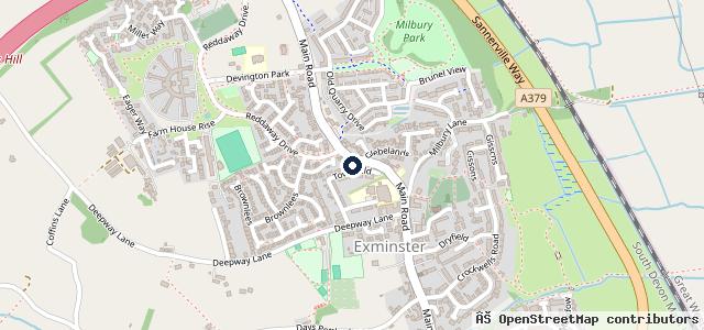 Map showing the location of Exminster Garage