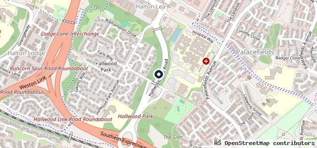 Map showing the location of Hallwood Motors