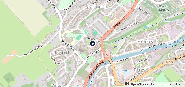 Map showing the location of Hawick Motor Centre