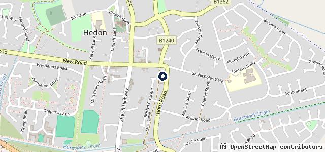 Map showing the location of Hedon M O T's