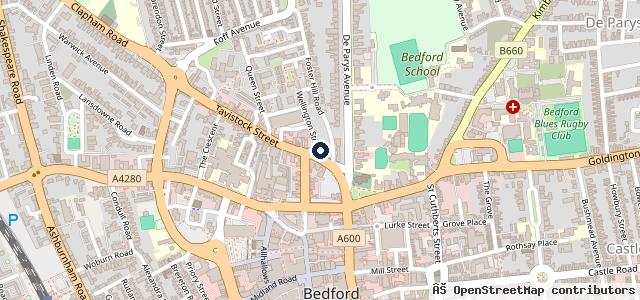 Map showing the location of Kwik Fit - Bedford