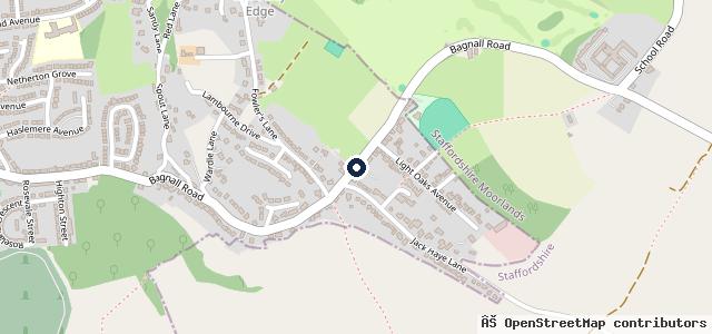 Map showing the location of Light Oaks Service Station