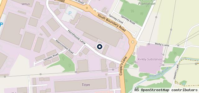 Map showing the location of Hornhouse Lane