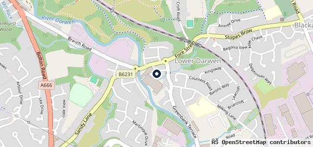 Map showing the location of Lower Darwen Car Repairs