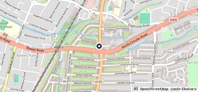 Map showing the location of Green Lanes