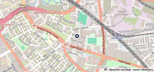 Map showing the location of New Ardwick Body Centre