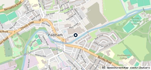 Map showing the location of Padiham Tyre Centre