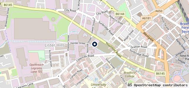 Map showing the location of Bradford BM