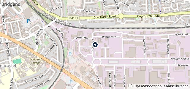 Map showing the location of Bridgend Van Care Limited