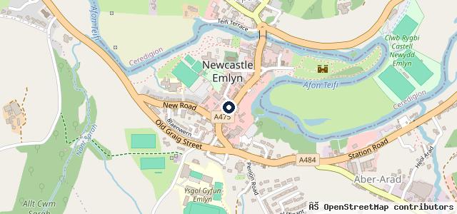 Map showing the location of Vauxhall Cawdor Cars Newcastle Emlyn