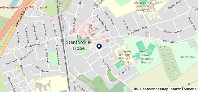 Map showing the location of Corringham Test Centre