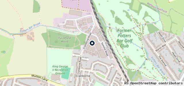 Map showing the location of Cranborne Garage