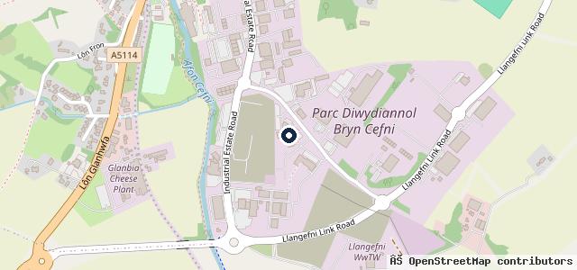 Map showing the location of Peugeot Elim Llangefni