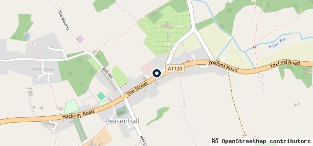 Map showing the location of Whincop of Peasenhall