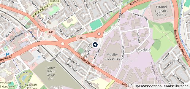 Map showing the location of Johnsons Volkswagen Van Centre - Bilston