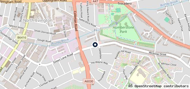 Map showing the location of Green Lane Mot Centre