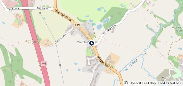 Map showing the location of Hinds Head Garage