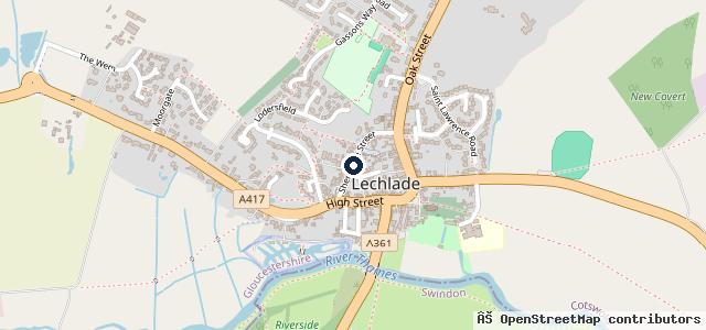 Map showing the location of Lechlade Motor Co