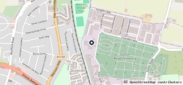 Map showing the location of Melburn MOT Centre
