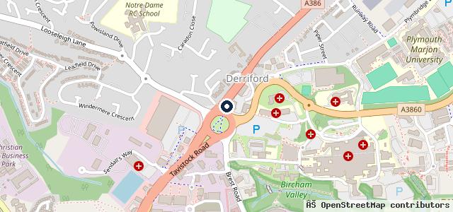 Map showing the location of Mercedes-Benz of Plymouth