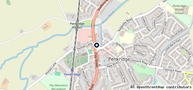 Map showing the location of The Phone Shop Penkridge